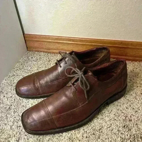 Men's JOHNSTON & MURPHY Lace-up Leather Shoes Sz 10M - Picture 2 of 9